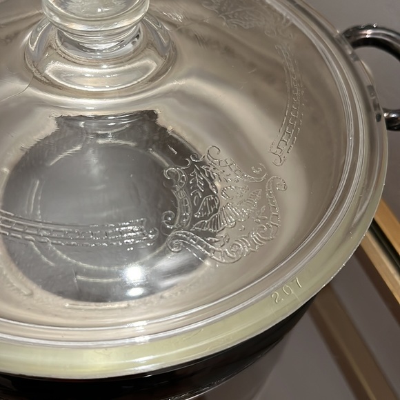 Antique Silver Plate and Glass Casserole Dish with Lid - Picture 3 of 8